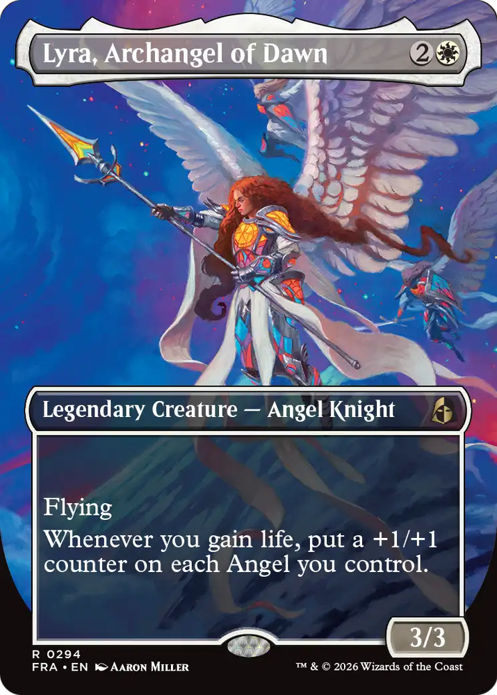 Lyra, Archangel of Dawn (Borderless) [Reality Fracture] Magic: The Gathering