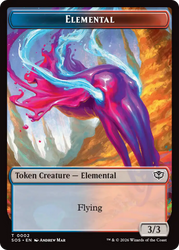 Fractal (0004) // Elemental (0002) Double-Sided Token [Secrets of Strixhaven Tokens] Magic: The Gathering