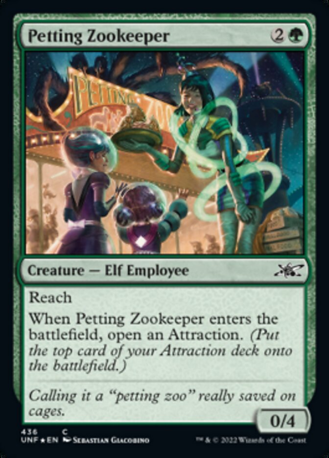 Petting Zookeeper (Galaxy Foil) [Unfinity] Magic: The Gathering