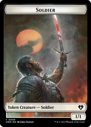 Copy (54) // Human Soldier Double-Sided Token [Commander Masters Tokens] Magic: The Gathering