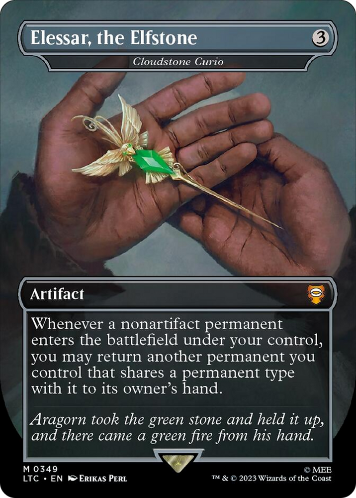 Elessar, the Elfstone - Cloudstone Curio (Borderless) (Surge Foil) [The Lord of the Rings: Tales of Middle-Earth Commander] Magic: The Gathering