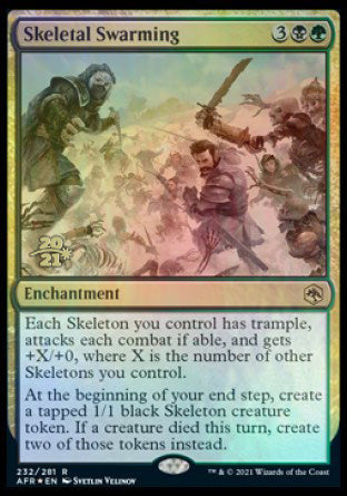 Skeletal Swarming [Dungeons & Dragons: Adventures in the Forgotten Realms Prerelease Promos] Magic: The Gathering