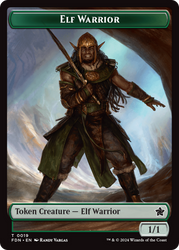 Elf Warrior // Cat (001) Doubled-Sided Token [Foundations Tokens] Magic: The Gathering