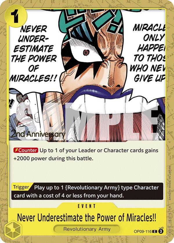 Never Underestimate the Power of Miracles!! [Emperors in the New World: 2nd Anniversary Tournament Cards] Bandai