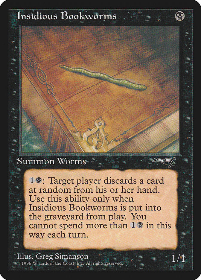 Insidious Bookworms (Single Worm) [Alliances] Magic: The Gathering