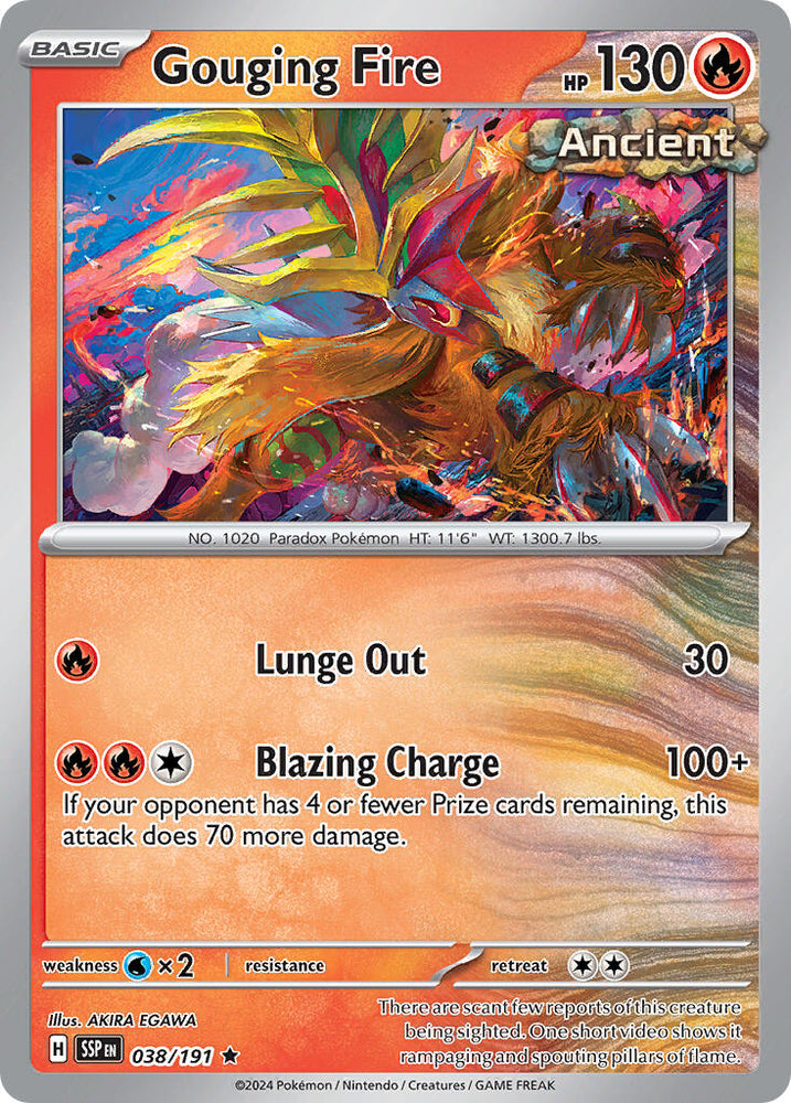 Gouging Fire (038/191) (Theme Deck Exclusive) [Scarlet & Violet: Surging Sparks] Pokémon