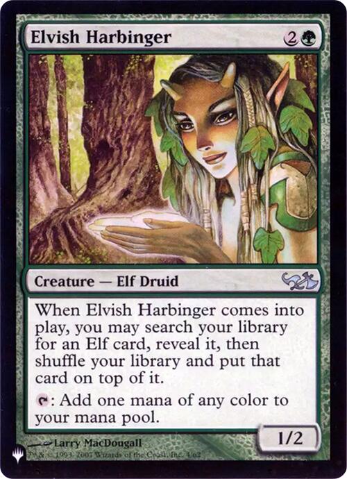 Elvish Harbinger (Retro Frame) [The List] Magic: The Gathering
