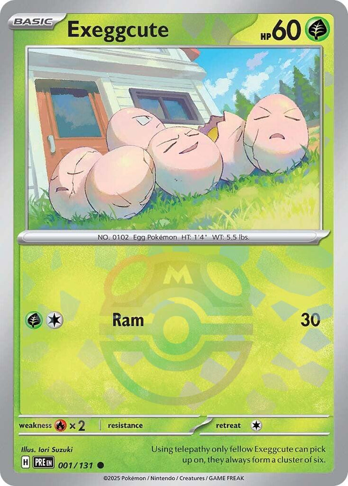 Exeggcute (001/131) (Master Ball Pattern) [Scarlet & Violet: Prismatic Evolutions] Pokémon