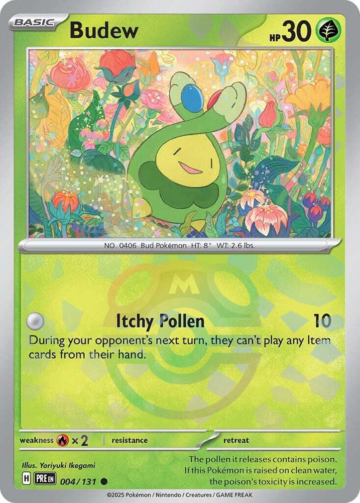 Budew (004/131) (Master Ball Pattern) [Scarlet & Violet: Prismatic Evolutions] Pokémon