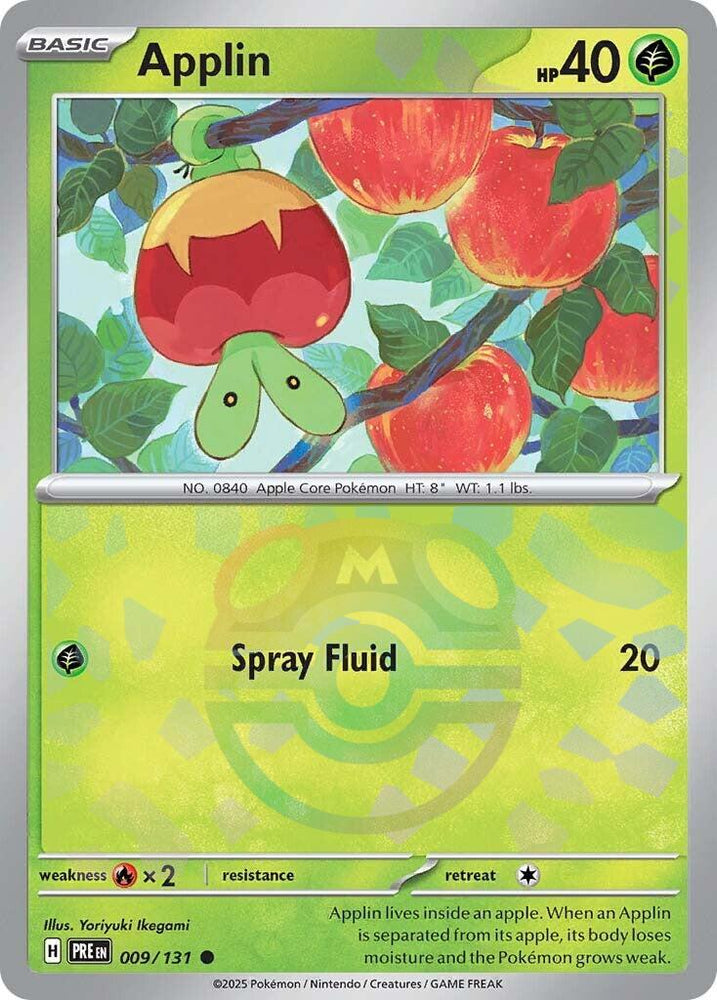 Applin (009/131) (Master Ball Pattern) [Scarlet & Violet: Prismatic Evolutions] Pokémon