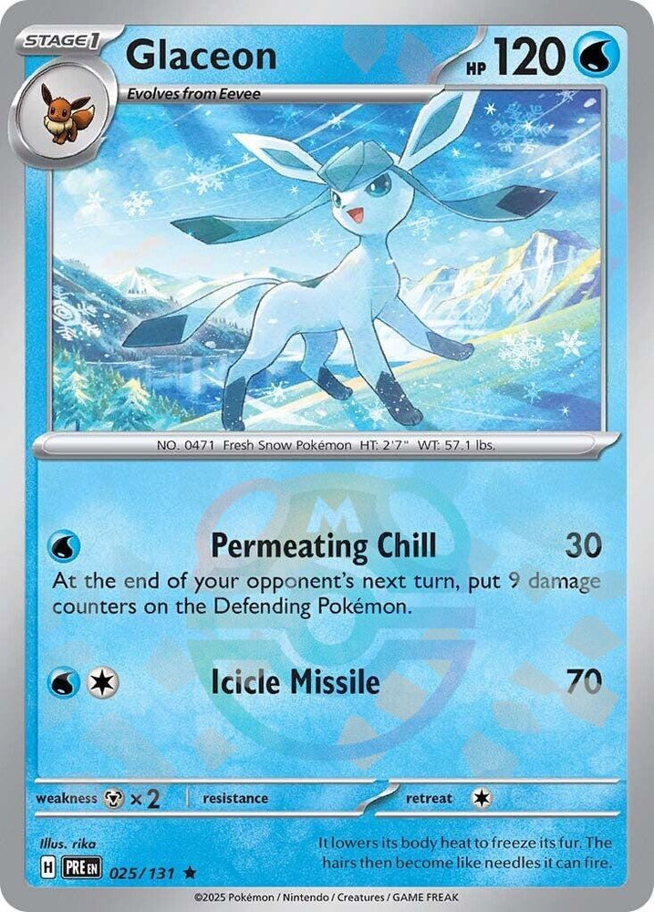 Glaceon (025/131) (Master Ball Pattern) [Scarlet & Violet: Prismatic Evolutions] Pokémon