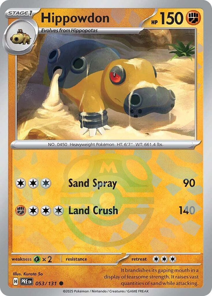 Hippowdon (053/131) (Master Ball Pattern) [Scarlet & Violet: Prismatic Evolutions] Pokémon