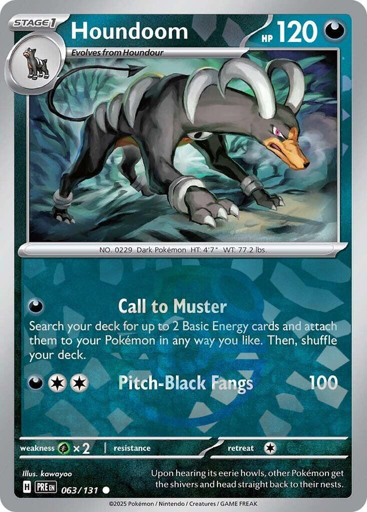Houndoom (063/131) (Master Ball Pattern) [Scarlet & Violet: Prismatic Evolutions] Pokémon