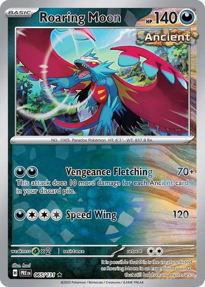 Roaring Moon (065/131) (Master Ball Pattern) [Scarlet & Violet: Prismatic Evolutions] Pokémon
