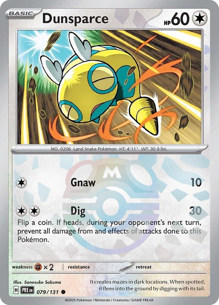 Dunsparce (079/131) (Master Ball Pattern) [Scarlet & Violet: Prismatic Evolutions] Pokémon