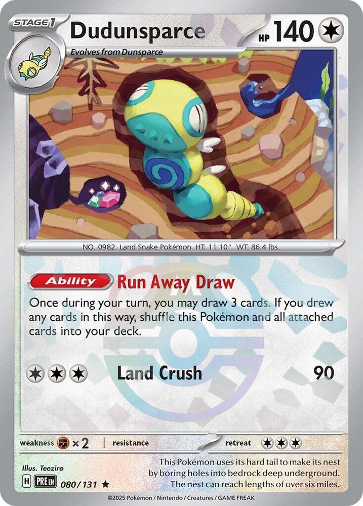 Dudunsparce (080/131) (Master Ball Pattern) [Scarlet & Violet: Prismatic Evolutions] Pokémon