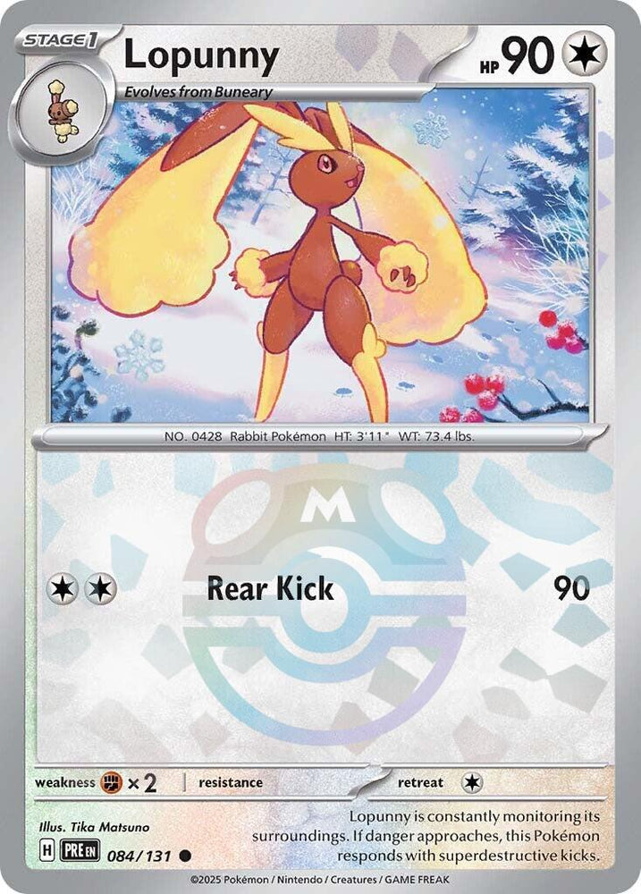 Lopunny (084/131) (Master Ball Pattern) [Scarlet & Violet: Prismatic Evolutions] Pokémon