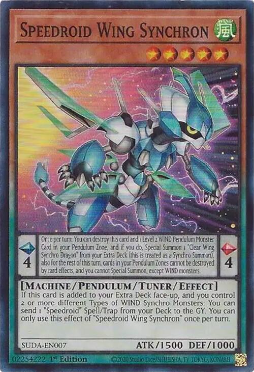 Speedroid Wing Synchron [SUDA-EN007] Super Rare Yu-Gi-Oh!