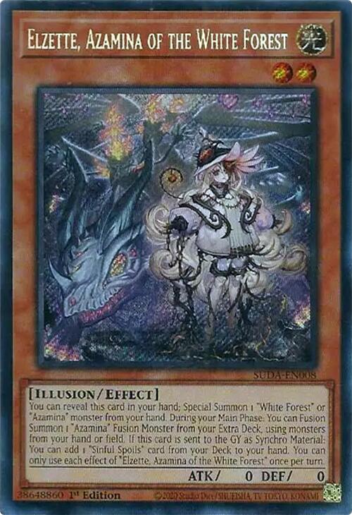 Elzette, Azamina of the White Forest [SUDA-EN008] Secret Rare Yu-Gi-Oh!