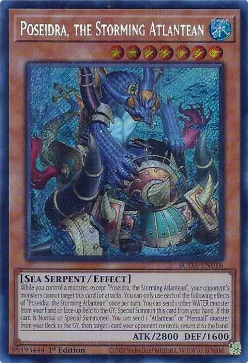 Poseidra, the Storming Atlantean [SUDA-EN016] Secret Rare Yu-Gi-Oh!