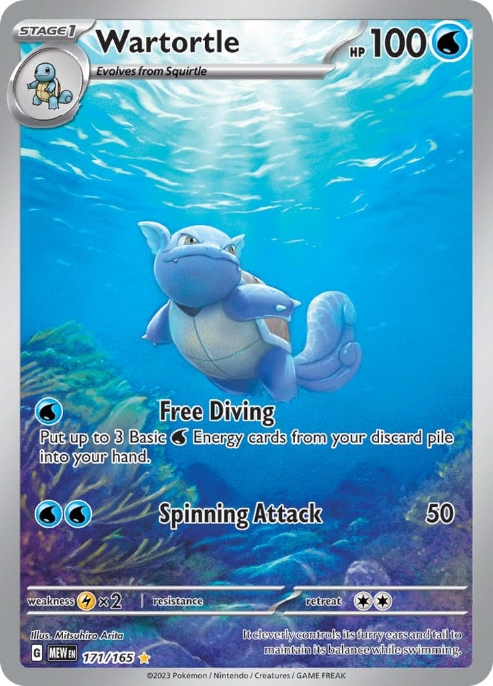 Pokemon - Wartortle 171/165 - Pokemon 151 - Illustration Art Rare - Single Card Pokémon