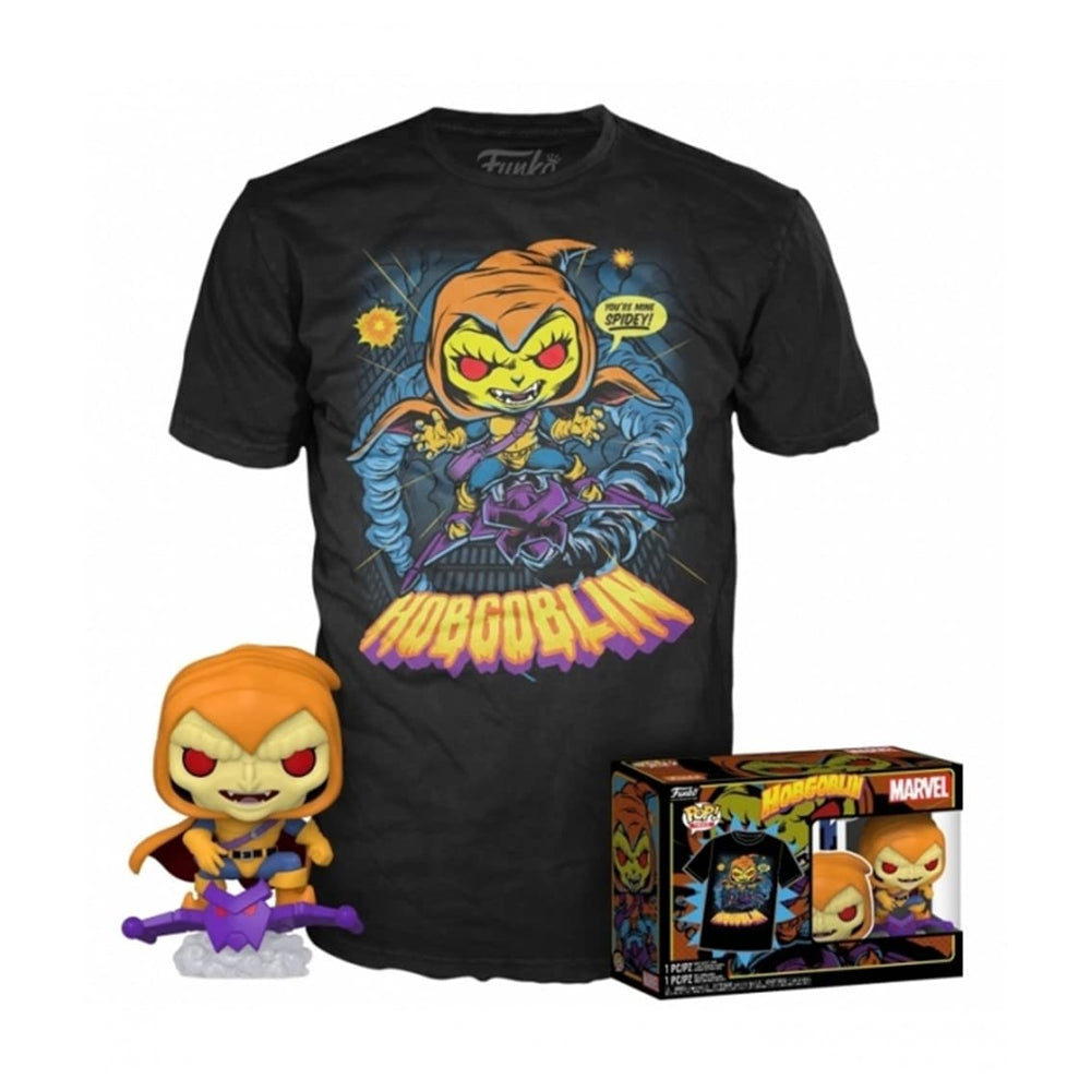 Funko POP! & Tee: Animated Spider-Man - Hobgoblin - Glow in The Dark - Extra Large - (XL) - Marvel - T-Shirt - Clothes with Collectable Vinyl Figure - Gift Idea - Toys and Short Sleeve Top for Adults FUNKO