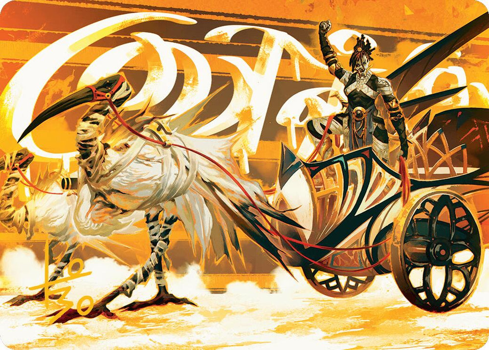 Skyseer's Chariot Art Card (Gold-Stamped Signature) [Aetherdrift Art Series] Magic: The Gathering