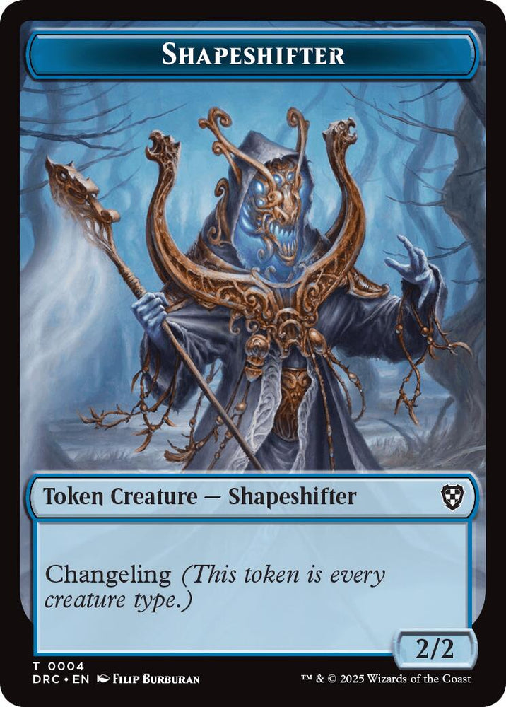 Shapeshifter // Zombie (0003) Double-Sided Token [Aetherdrift Tokens] Magic: The Gathering