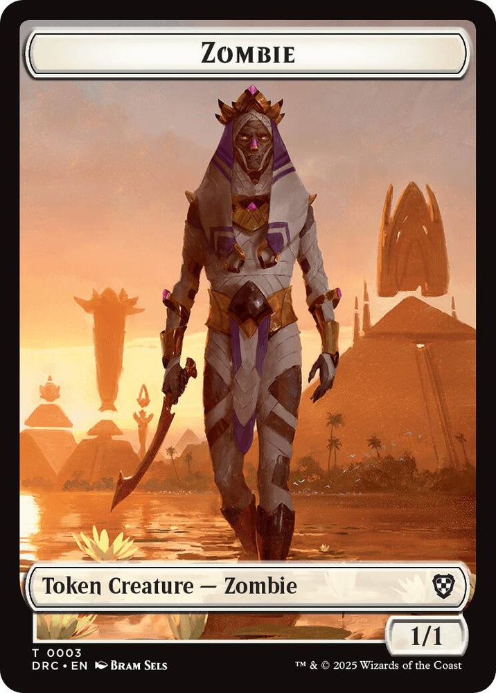 Vizier of Many Faces // Zombie (0003) Double-Sided Token [Aetherdrift Tokens] Magic: The Gathering