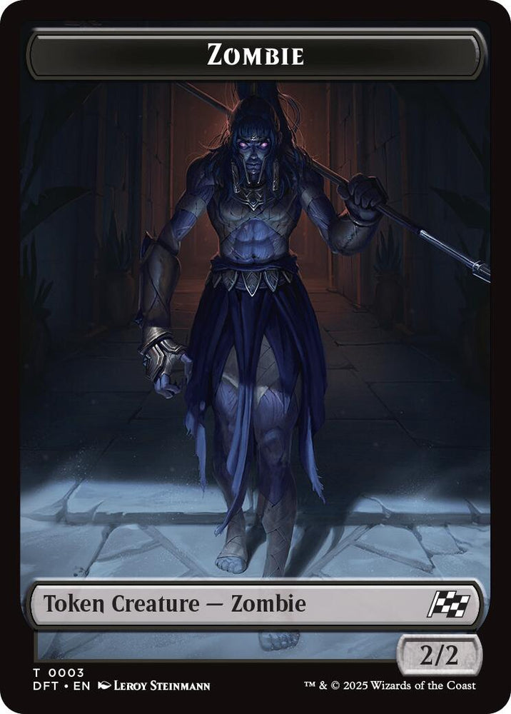 Zombie (0007) // Zombie (0003) Double-Sided Token [Aetherdrift Tokens] Magic: The Gathering
