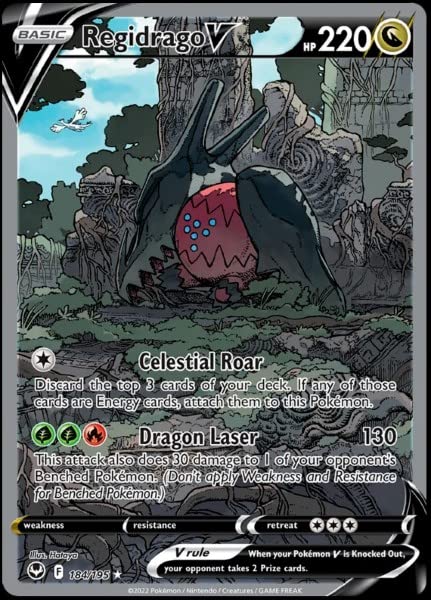 Regidrago V 184/195- Silver Tempest - Full Art - Pokemon Ultra Rare Card - Holo Foil Pokémon