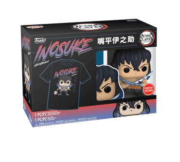 Funko Pop! Demon Slayer - Inosuke Hashibira (Unmasked) Funko POP! And Tee Box Set FUNKO
