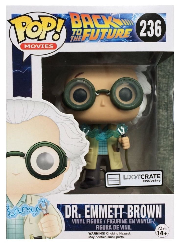 October 2015 Time Travel Exclusive Funko Pop #236 Back To The Future Dr. Emmet Brown Figurine FUNKO