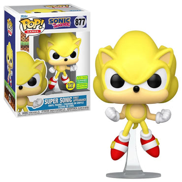 Funko POP 65259 ! Games: Sonic The Hedgehog - Super Sonic First Appearance (Summer Convention 2022 Glow in The Dark Exclusive) #877, Grey, One Size FUNKO