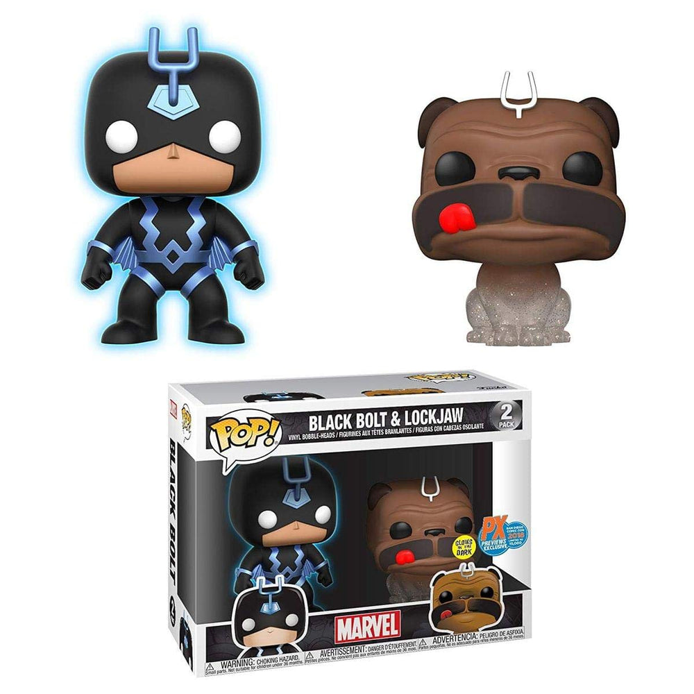 Funko San Diego Comic-Con 2018 Pop! Marvel Teleporting Lockjaw & Black Bolt Vinyl Figure Two Pack FUNKO