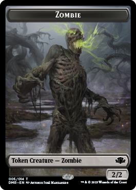 Zombie // Marit Lage Double-Sided Token [Dominaria Remastered Tokens] Magic: The Gathering