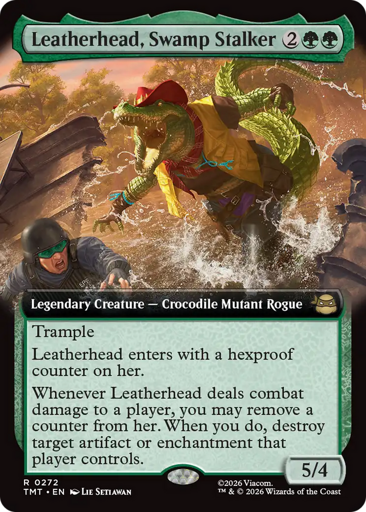 Leatherhead, Swamp Stalker (Extended Art) [Teenage Mutant Ninja Turtles] Magic: The Gathering