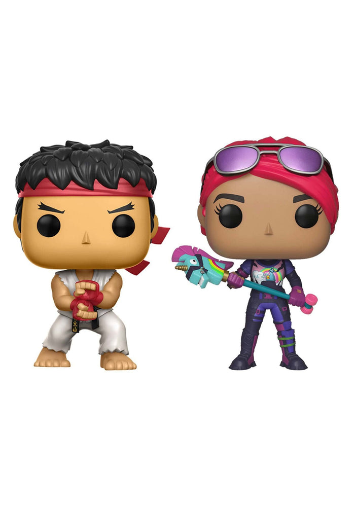 Funko Pop! Games: Fortnite - Ryu and Brite Bomber 2 Pack, Multicolor, 61189 FUNKO