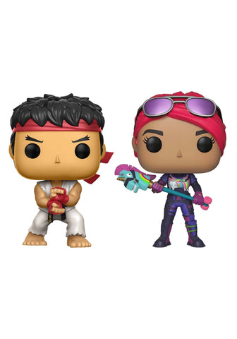 Funko Pop! Games: Fortnite - Ryu and Brite Bomber 2 Pack, Multicolor, 61189 FUNKO
