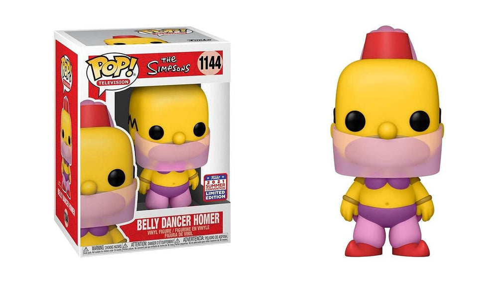 Funko Pop! The Simpsons Belly Dancer Homer 1144 FunKon 2021 Summer Convention Shared Exclusive FUNKO