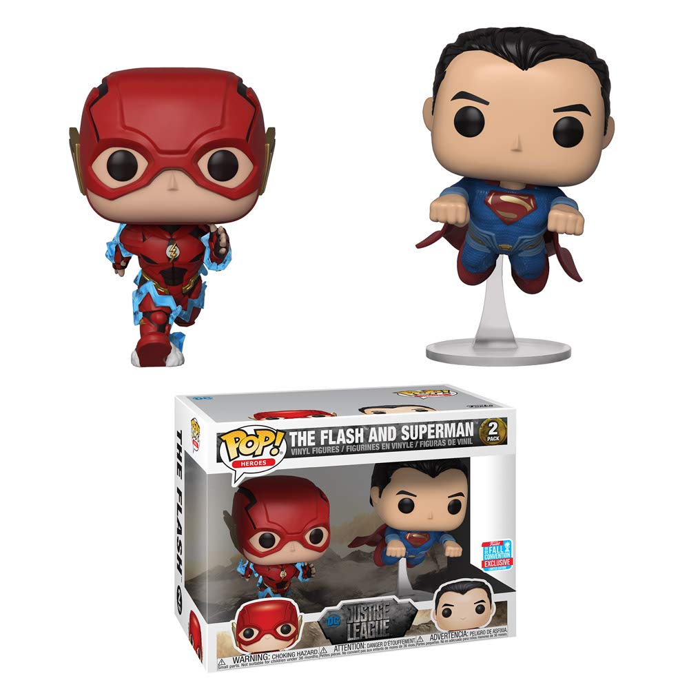Funko Pop! DC Justice League Flash and Superman Racing Fall Convention 2 Pack Exclusive Figure FUNKO