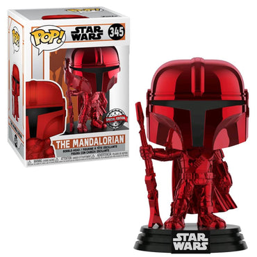 POP Funko Star Wars The Mandalorian, Mando Chrome Rot, Red FUNKO