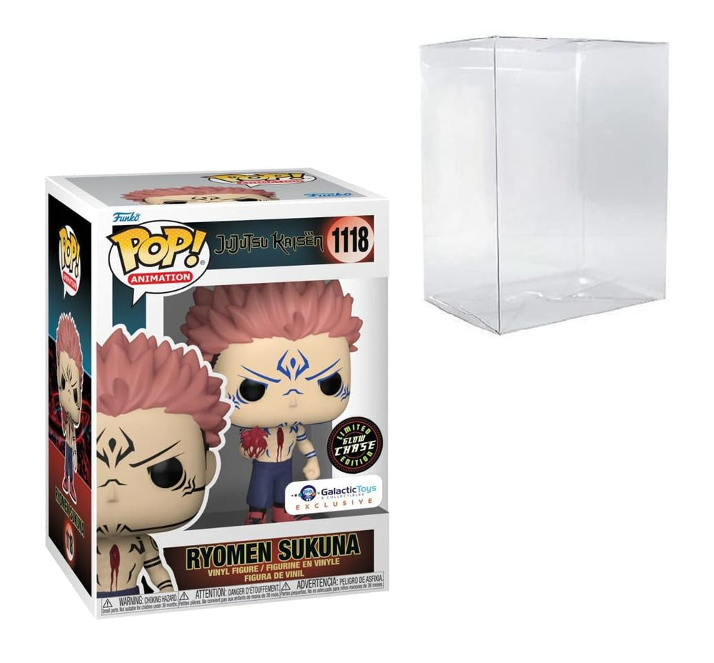 POP! Animation: Jujutsu Kaisen - Ryomen Sukuna W/Heart Glow in The Dark Chase #1118 Exclusive Bundled with Compatible Box Protector Case FUNKO