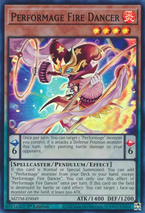 Performage Fire Dancer [MZTM-EN049] Super Rare Yu-Gi-Oh!