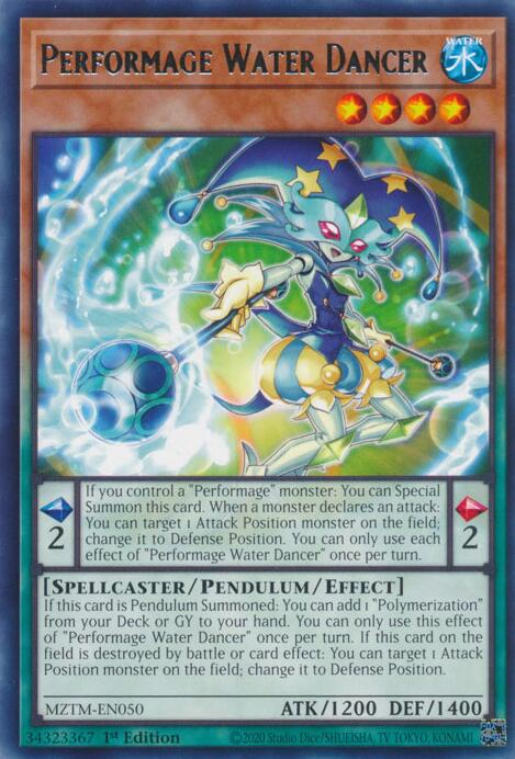 Performage Water Dancer [MZTM-EN050] Rare Yu-Gi-Oh!
