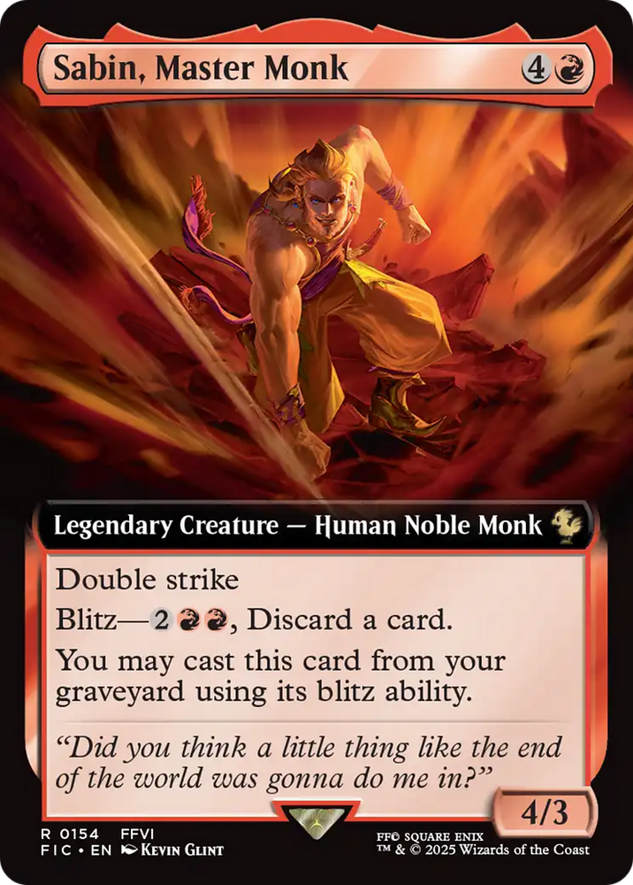 Sabin, Master Monk (Extended Art) [FINAL FANTASY Commander] Magic: The Gathering