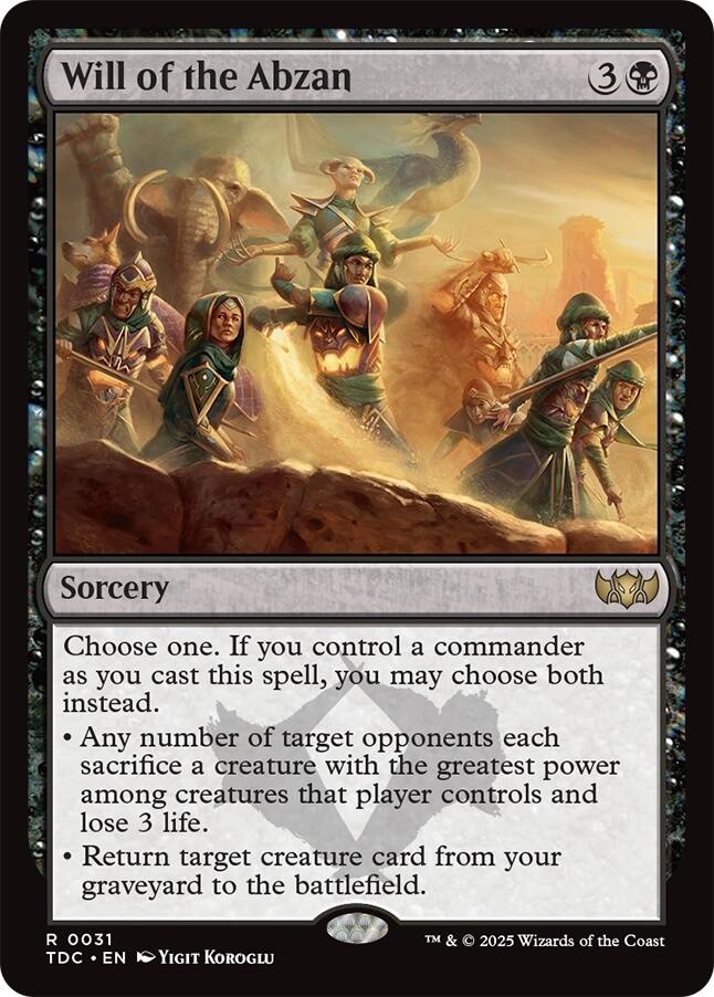 Will of the Abzan [Tarkir: Dragonstorm Commander] Magic: The Gathering