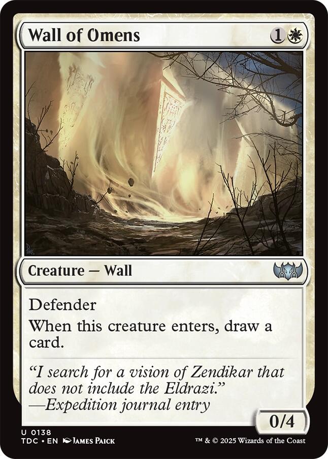 Wall of Omens [Tarkir: Dragonstorm Commander] Magic: The Gathering