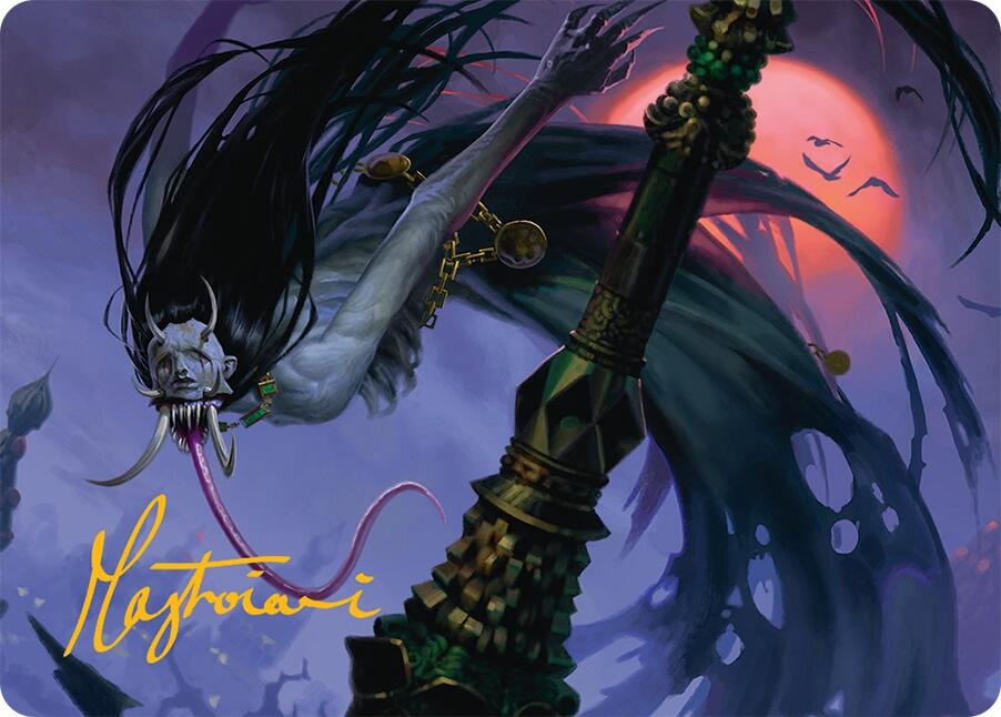 Qarsi Revenant Art Card (12/54) (Gold-Stamped Signature) [Tarkir: Dragonstorm Art Series] Magic: The Gathering