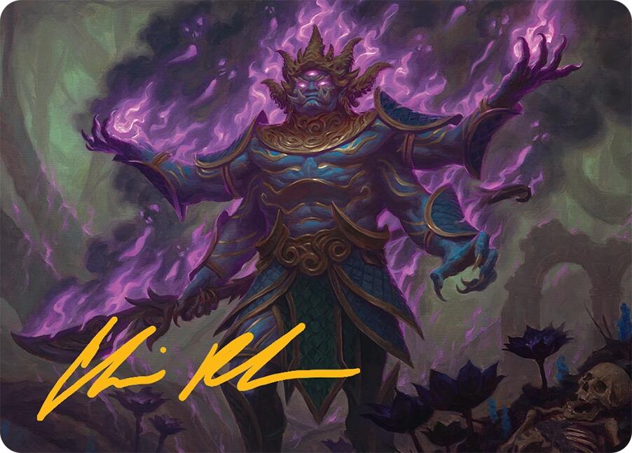 Rot-Curse Rakshasa Art Card (13/54) (Gold-Stamped Signature) [Tarkir: Dragonstorm Art Series] Magic: The Gathering